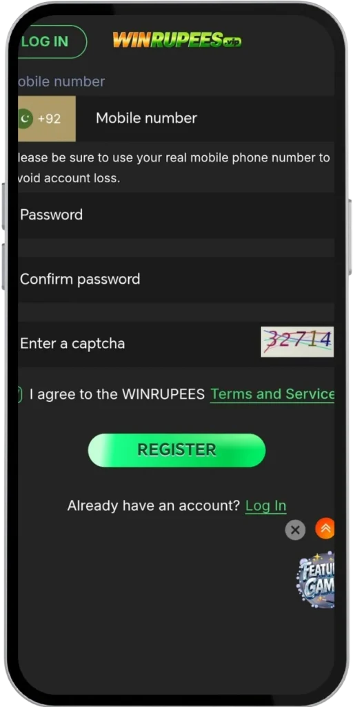Winrupees Registration