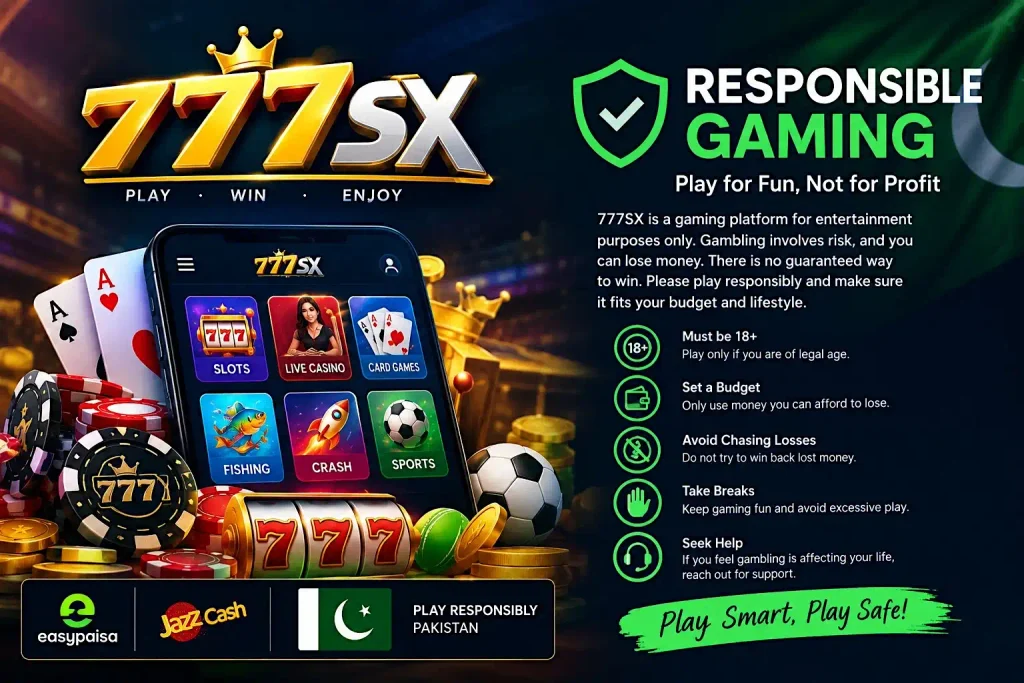 Responsible Gaming Disclaimer of 777sx game