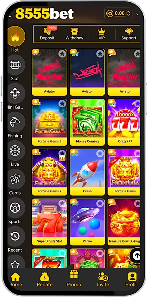 8555Bet Game Categories