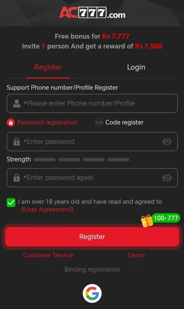 AC777 Game Registration