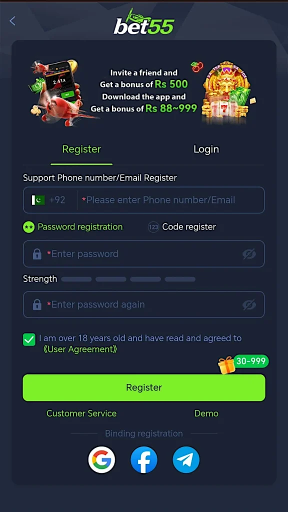 Bet55 Register