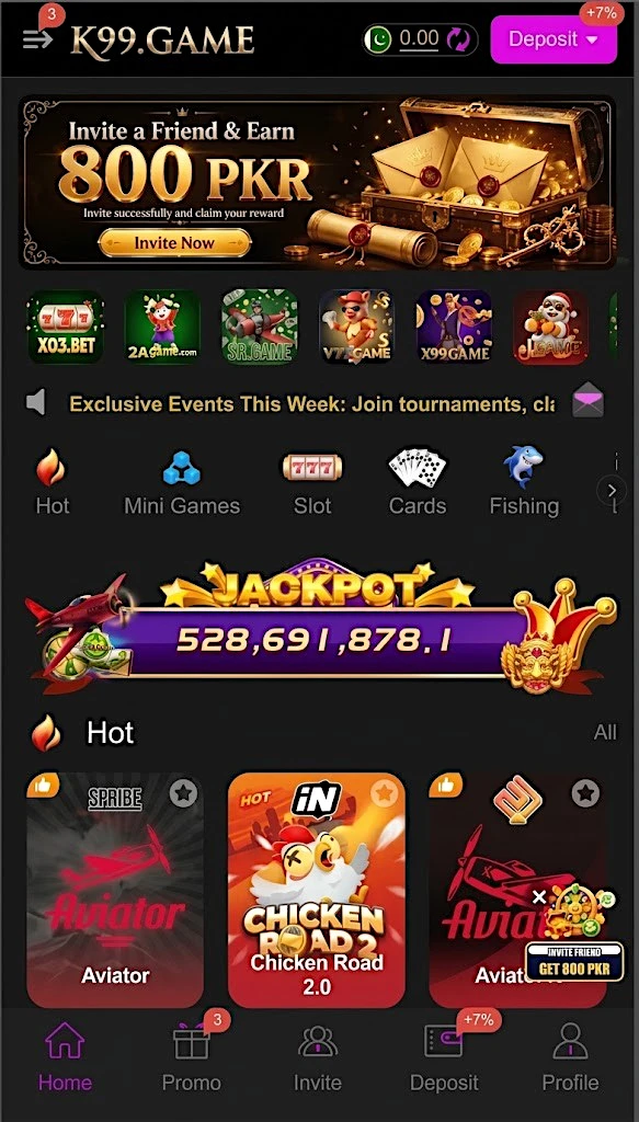 k999 game main homepage view