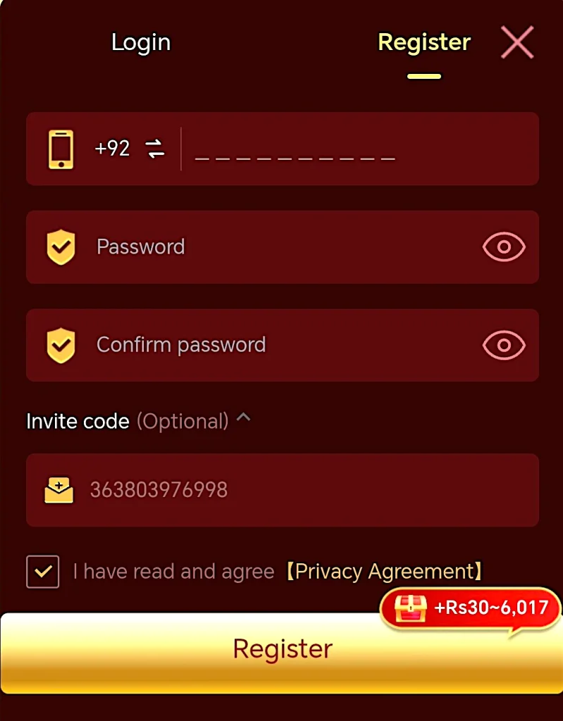 M91 Game registration and account signup