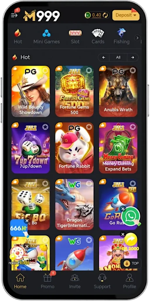 M999 Game APK download and online casino earning homepage