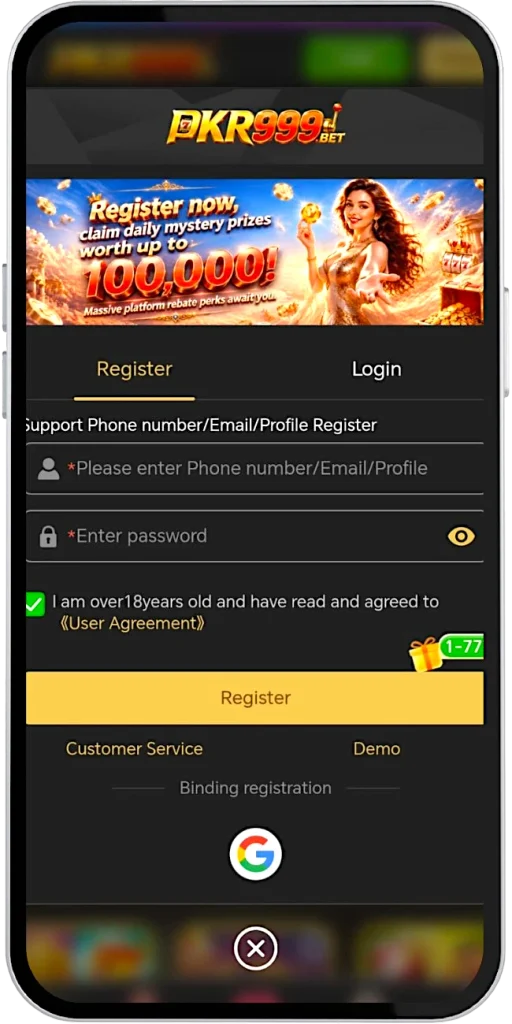 PKR999 Bet Game Register