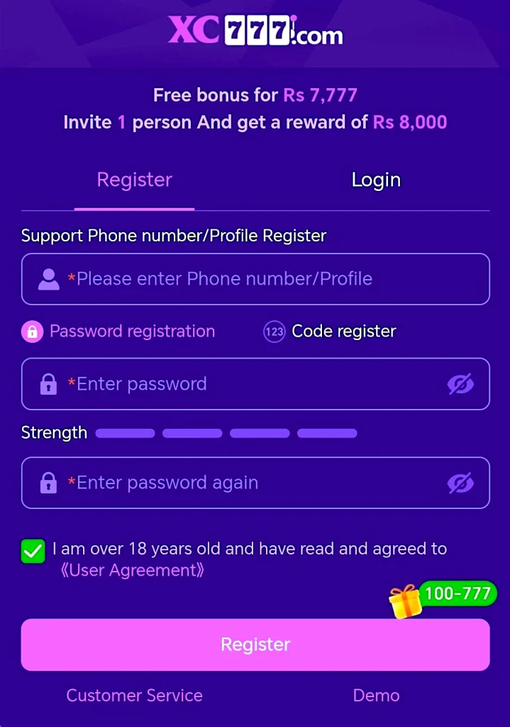 XC777 GAME REGISTER