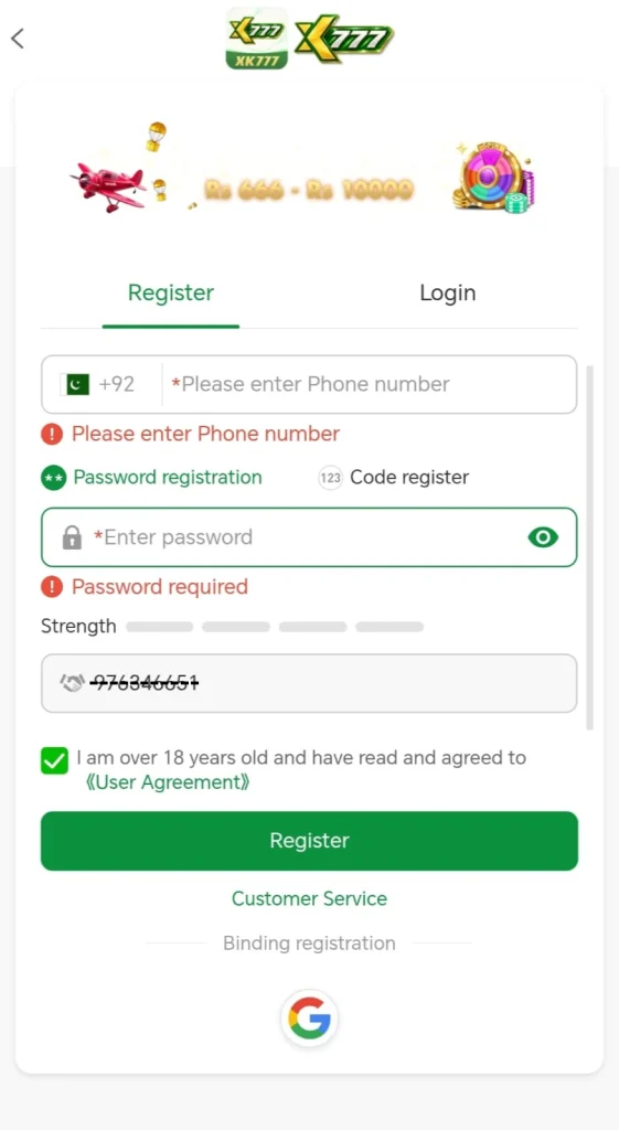 XK777 Registration