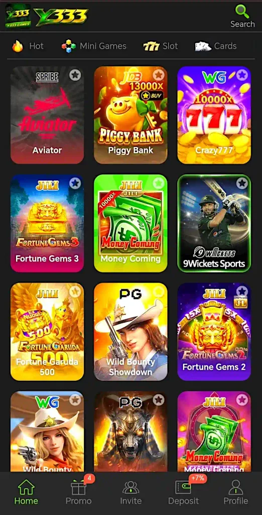 Y333 Game home lobby