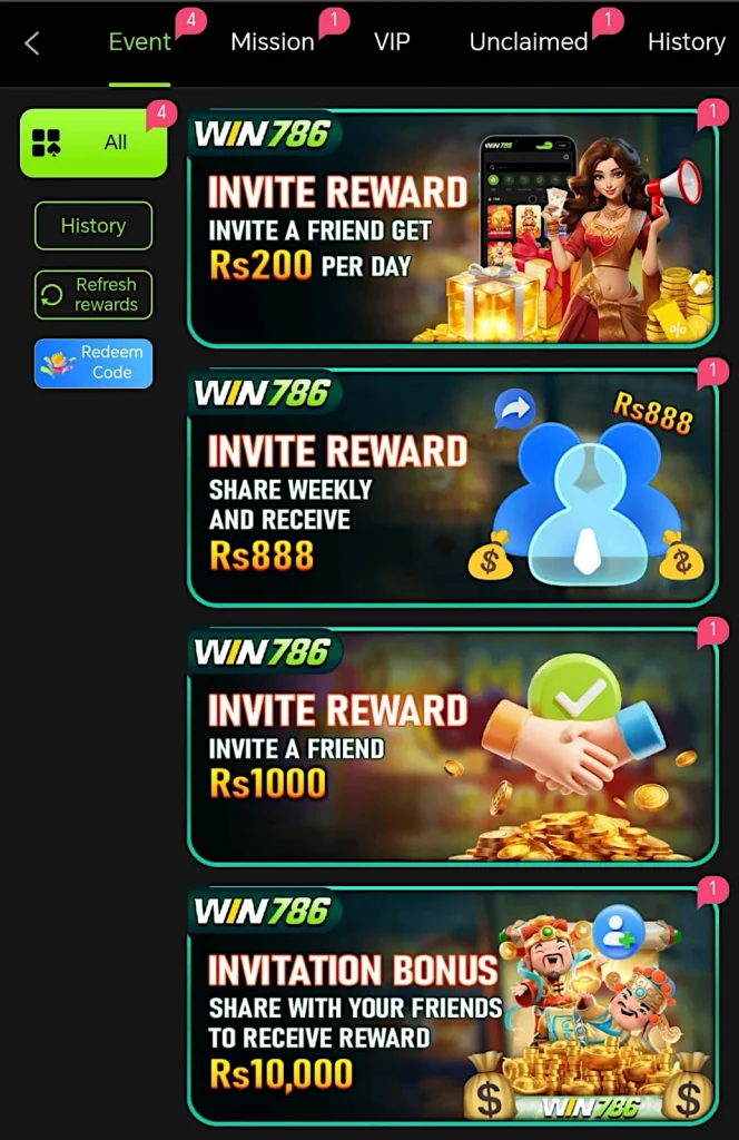 win786 game refferal bonus