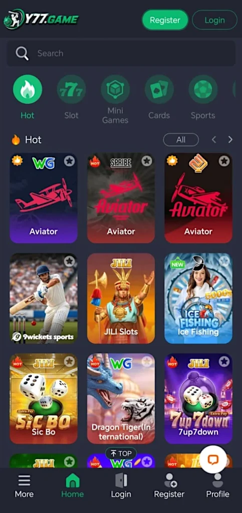 Y77 Game Main Homepage