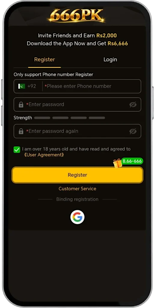 666pk game apk registration step